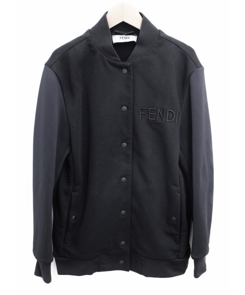 FENDI（フェンディ）FENDI (フェンディ) エンブロイダリーロゴブルゾン ブラック サイズ:38の古着・服飾アイテム