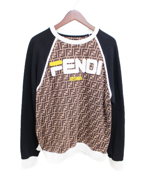 FENDI（フェンディ）FENDI (フェンディ) ズッカロゴスウェット ブラウン サイズ:Lの古着・服飾アイテム