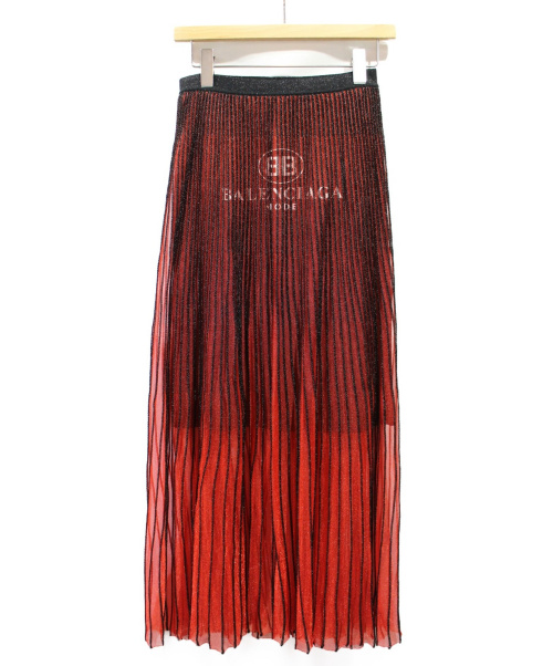 BALENCIAGA（バレンシアガ）BALENCIAGA (バレンシアガ) ロングスカート レッド×ブラック サイズ:34の古着・服飾アイテム