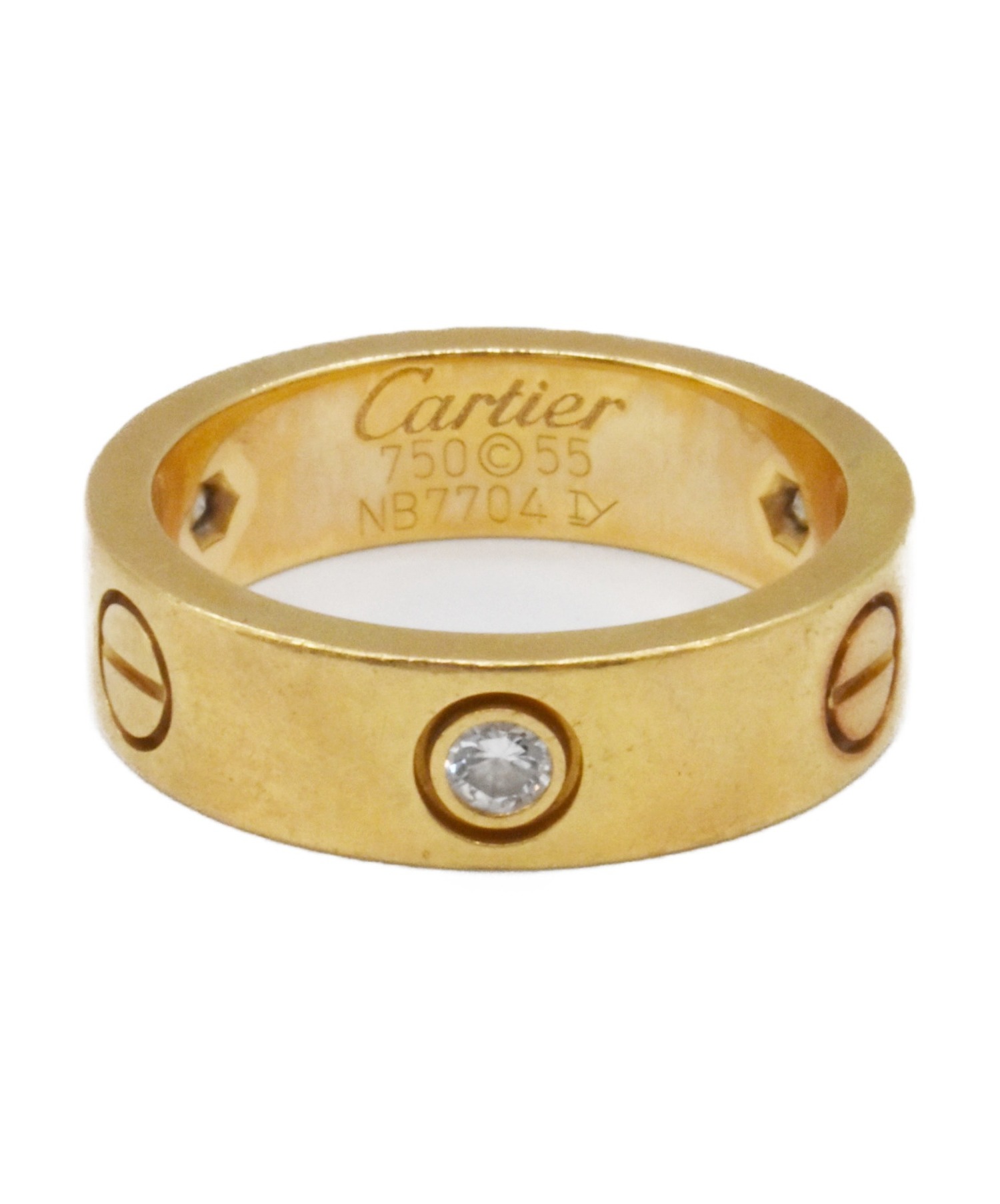 【中古・古着通販】Cartier (カルティエ) ハーフダイヤラブリング サイズ:55 K18YG 3Pダイヤモンド｜ブランド・古着通販 トレ