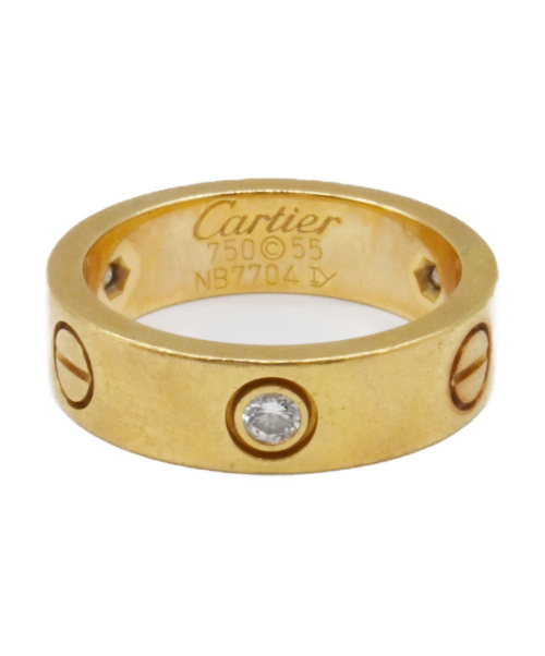 Cartier（カルティエ）Cartier (カルティエ) ハーフダイヤラブリング サイズ:55 K18YG 3Pダイヤモンドの古着・服飾アイテム