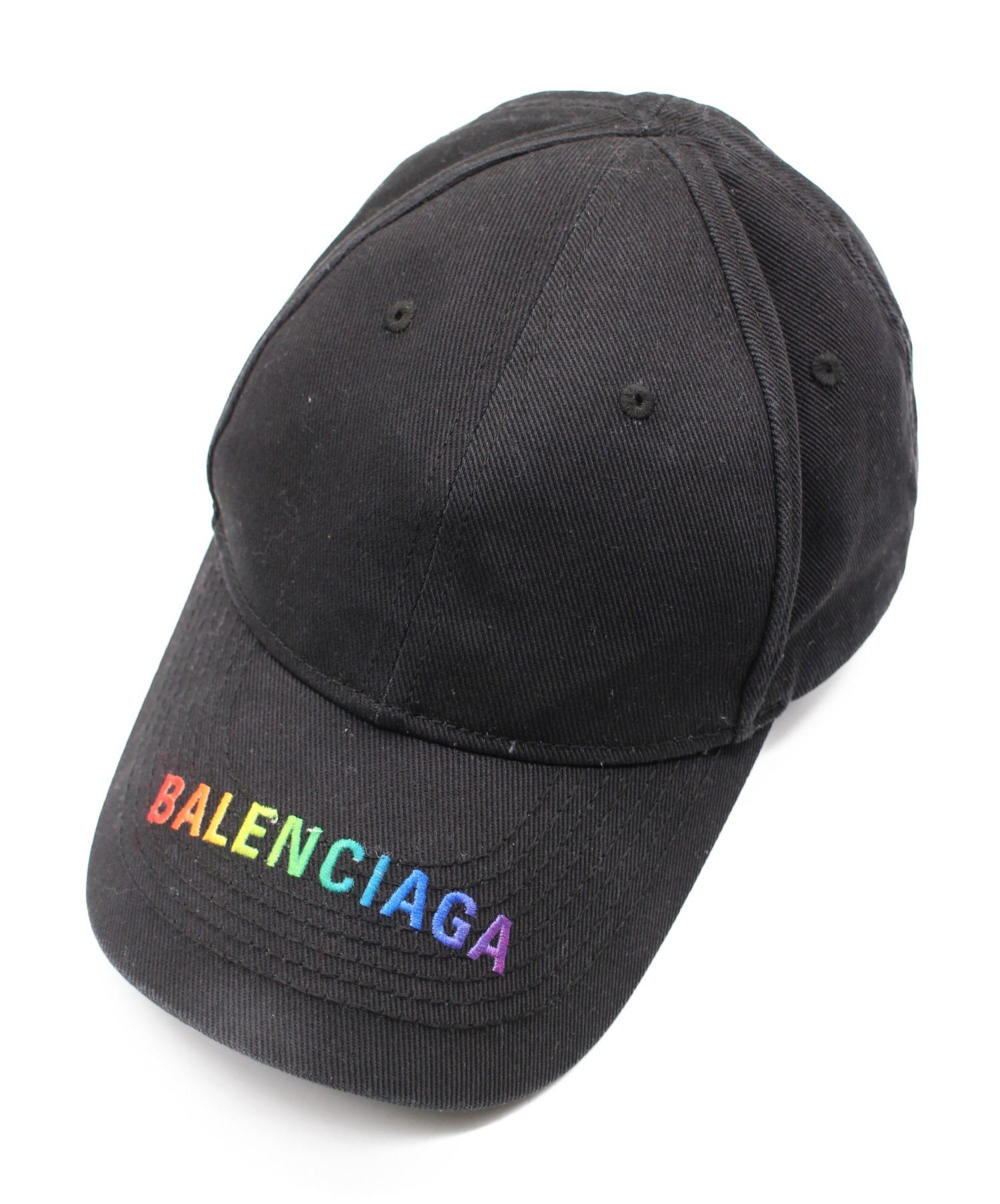 BALENCIAGA (バレンシアガ) 19AW/レインボーロゴキャップ ブラック サイズ:L/58