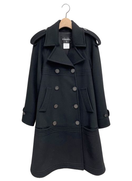 CHANEL（シャネル）CHANEL (シャネル) ダブルウールコート ブラック サイズ:34の古着・服飾アイテム
