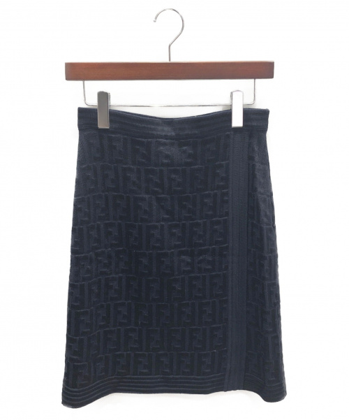 FENDI（フェンディ）FENDI (フェンディ) ニットスカート ネイビー サイズ:42の古着・服飾アイテム
