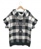 Christian Diorクリスチャン ディオール）の古着「JADIOR8ニットパーカー」｜ホワイト×ブラック