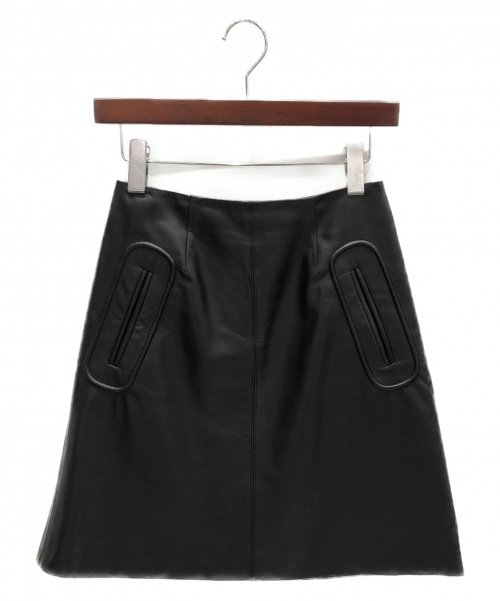 ADEAM（アディアム）ADEAM (アディアム) レザースカート ブラック サイズ:2の古着・服飾アイテム