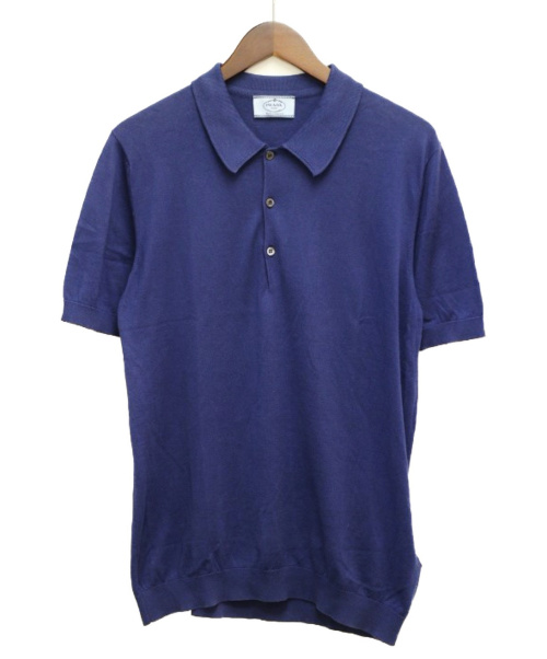 PRADA（プラダ）PRADA (プラダ) ニットポロシャツ ブルー サイズ:50 夏物の古着・服飾アイテム