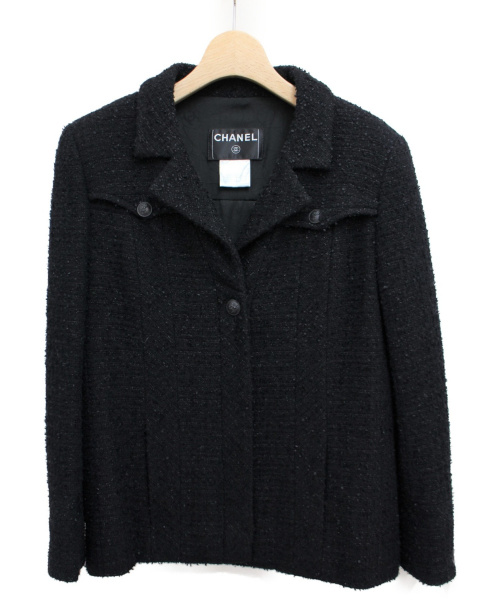CHANEL（シャネル）CHANEL (シャネル) ツイードジャケット ブラック サイズ:38の古着・服飾アイテム