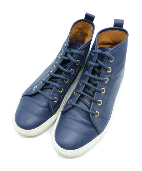 中古 古着通販 Ralph Lauren ラルフローレン ハイカットスニーカー ブルー サイズ 371 2 レザー ブランド 古着通販 トレファク公式 Trefac Fashion