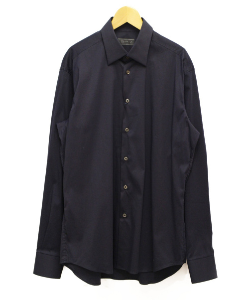 PRADA（プラダ）PRADA (プラダ) ストレッチシャツ ネイビー サイズ:39の古着・服飾アイテム