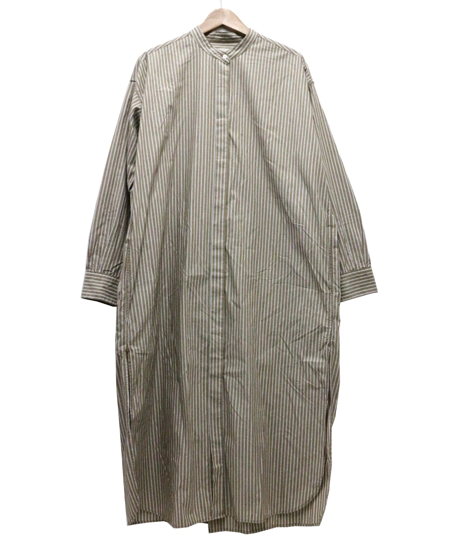 Iena イエナ コットンストライプシャツワンピース グリーン サイズ 38 ストライプ