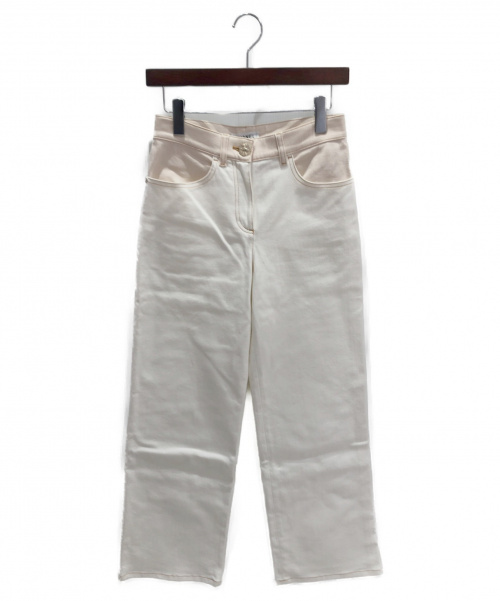 CHANEL（シャネル）CHANEL (シャネル) デニムワイドパンツ ホワイト サイズ:34の古着・服飾アイテム