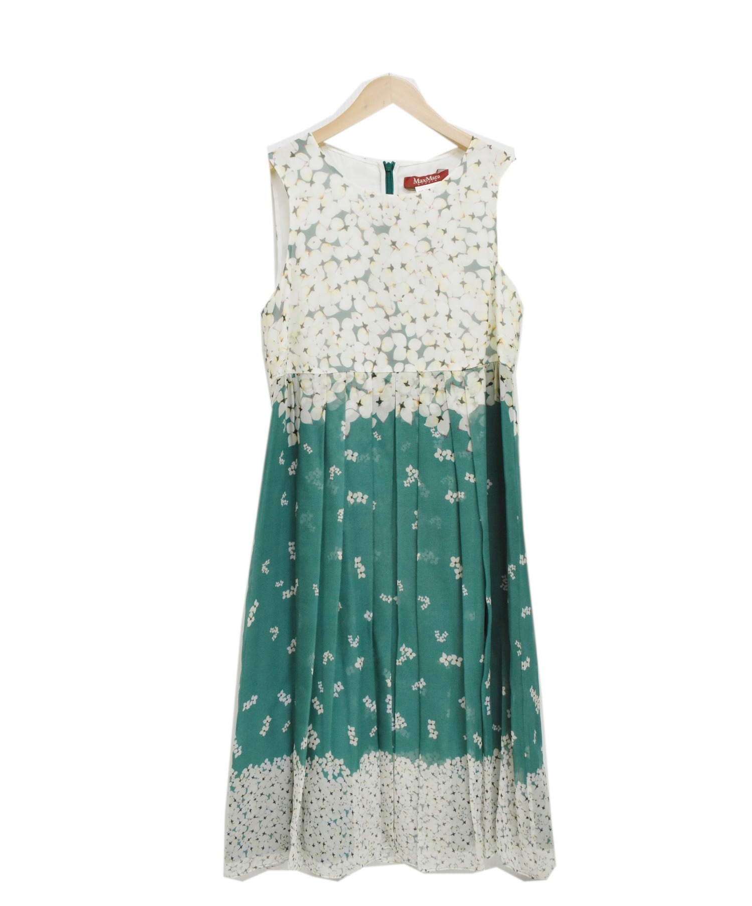中古 古着通販 Max Mara Studio マックスマーラ ストゥディオ 花柄ノースリーブワンピース グリーン 花柄 夏物 ポルトガル製 ブランド 古着通販 トレファク公式 Trefac Fashion
