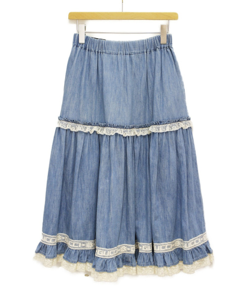 GUCCI（グッチ）GUCCI (グッチ) ロングスカート スカイブルー サイズ:38 春夏物の古着・服飾アイテム