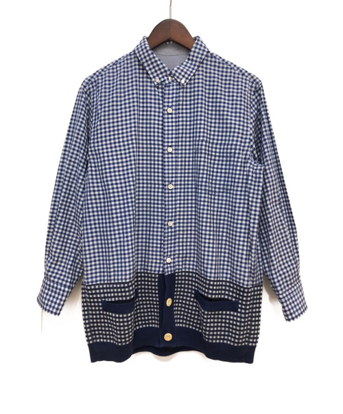 sacai（サカイ）sacai (サカイ) ドッキングシャツ ブルー サイズ:2の古着・服飾アイテム