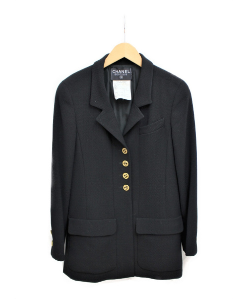 CHANEL（シャネル）CHANEL (シャネル) ヴィンテージコレクションジャケット ブラック サイズ:38の古着・服飾アイテム