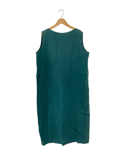 ENFOLD（エンフォルド）ENFOLD (エンフォルド) ノースリーブワンピース グリーン サイズ:38 リネン100%の古着・服飾アイテム