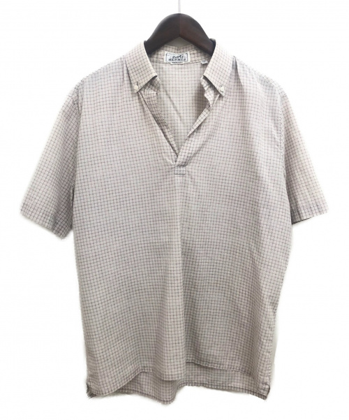 HERMES（エルメス）HERMES (エルメス) スキッパーシャツ ライトグレー サイズ:39の古着・服飾アイテム