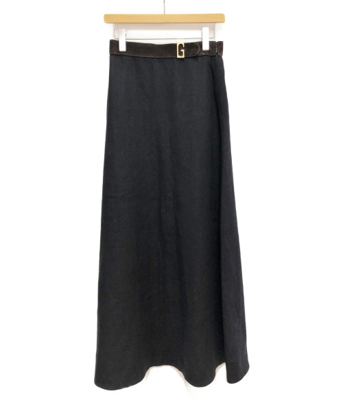GUCCI（グッチ）GUCCI (グッチ) ベルトデザインロングスカート ブラック サイズ:Mの古着・服飾アイテム