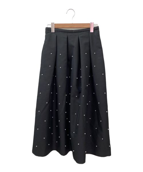 TSURU by MARIKO OIKAWA（ツルバイマリコオイカワ）TSURU by MARIKO OIKAWA (ツルバイマリコオイカワ) confette パールスカート ブラック サイズ:36の古着・服飾アイテム