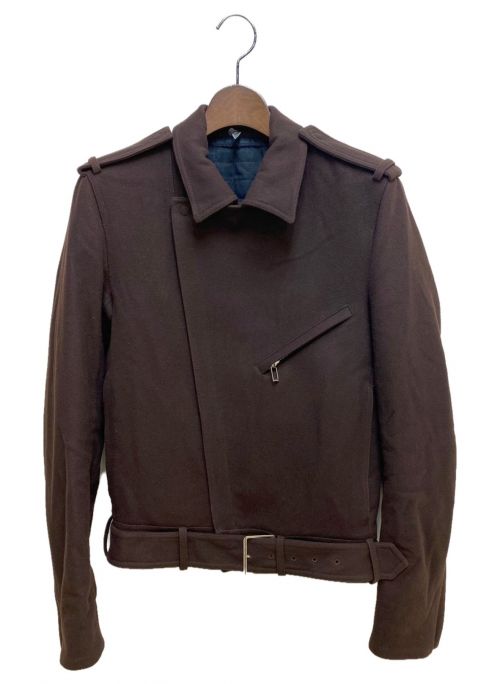 DIOR HOMME（ディオール オム）DIOR HOMME (ディオール オム) ウールライダースジャケット ブラウン サイズ:44の古着・服飾アイテム
