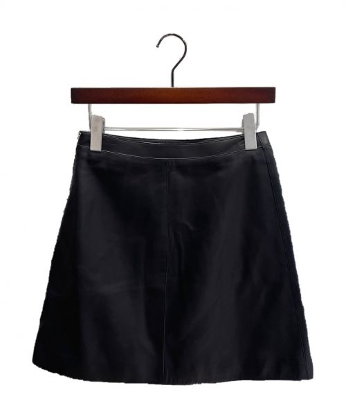 HERMES（エルメス）HERMES (エルメス) レザースカート ダークネイビー サイズ:34の古着・服飾アイテム