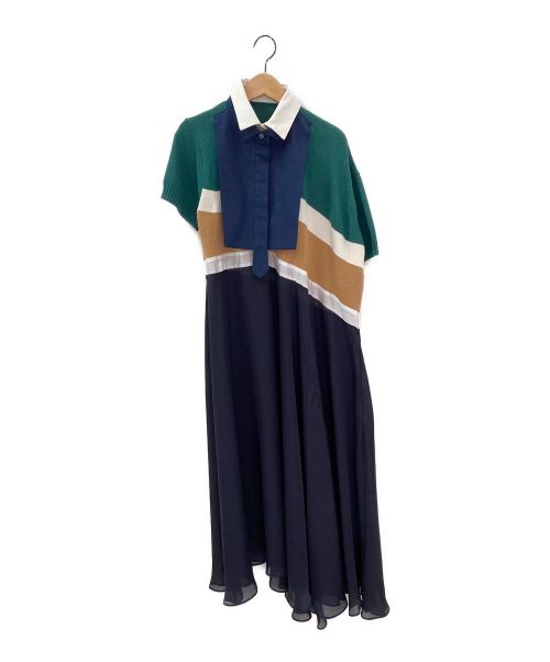 sacai（サカイ）sacai (サカイ) ドッキングワンピース ネイビー サイズ:1の古着・服飾アイテム