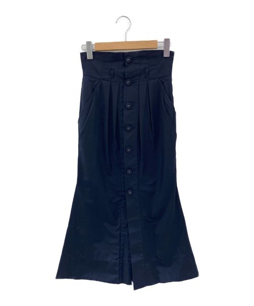 Mame Kurogouchi（マメクロゴウチ）Mame Kurogouchi (マメクロゴウチ) フロントボタンスカート ネイビー サイズ:1の古着・服飾アイテム