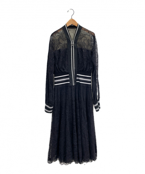 TADASHI SHOJI（タダシ ショージ）TADASHI SHOJI (タダシ ショージ) レースワンピース ブラック サイズ:4の古着・服飾アイテム