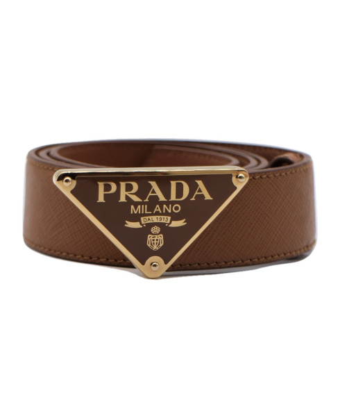 PRADA（プラダ）PRADA (プラダ) 21SS サフィアーノレザーベルト ブラウン サイズ:30/75の古着・服飾アイテム
