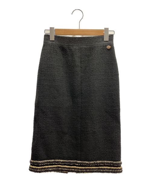 CHANEL（シャネル）CHANEL (シャネル) ツイードスカート ブラック サイズ:36の古着・服飾アイテム