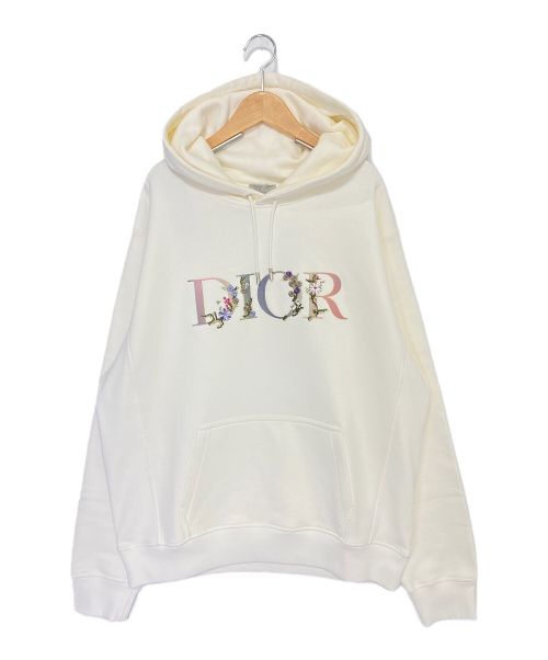 Dior（ディオール）Dior (ディオール) DIOR Flowers Logo Hoodie ホワイト サイズ:XLの古着・服飾アイテム