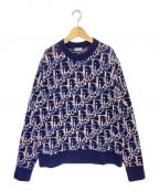 Diorディオール）の古着「Oblique Wool Jacquard Sweater」｜ネイビー