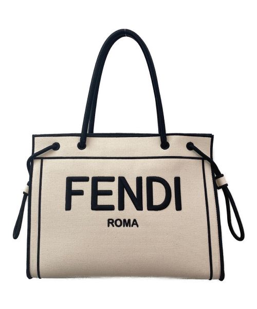 FENDI（フェンディ）FENDI (フェンディ) ロゴショッパーミディアムトート アイボリー サイズ:-の古着・服飾アイテム
