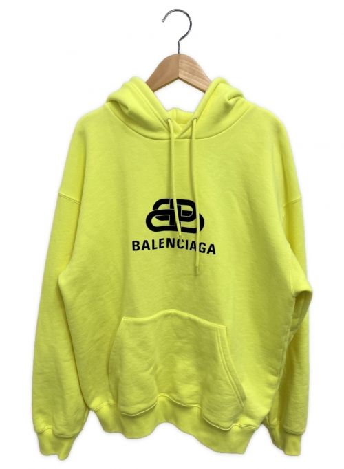 BALENCIAGA（バレンシアガ）BALENCIAGA (バレンシアガ) フロントBB・BALENCIAGAロゴプリントパーカー イエロー サイズ:XSの古着・服飾アイテム