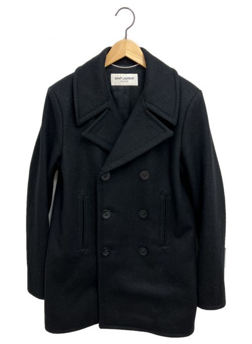 Saint Laurent Paris（サンローランパリ）Saint Laurent Paris (サンローランパリ) ウールPコート ブラック サイズ:46の古着・服飾アイテム