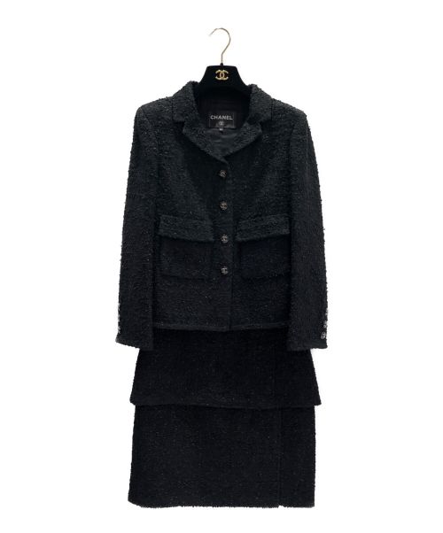 CHANEL（シャネル）CHANEL (シャネル) セットアップツイードジャケット ブラック サイズ:34&36の古着・服飾アイテム