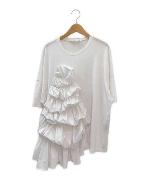 ENFOLD（エンフォルド）ENFOLD (エンフォルド) スビン天竺 デザインTシャツ ホワイト サイズ:38の古着・服飾アイテム