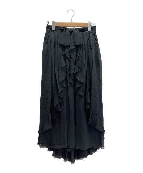 CHANEL（シャネル）CHANEL (シャネル) シルククレープ ロングスカート ブラック サイズ:38の古着・服飾アイテム