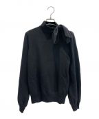 CELINEセリーヌ）の古着「ボウリボンハイネックセーター」｜ブラック