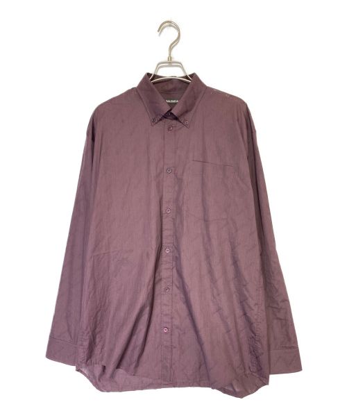 BALENCIAGA（バレンシアガ）BALENCIAGA (バレンシアガ) 総柄ロゴシャツ パープル サイズ:38の古着・服飾アイテム