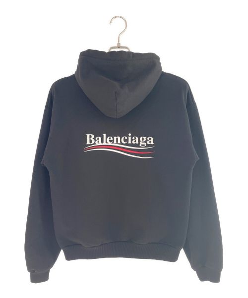 BALENCIAGA（バレンシアガ）BALENCIAGA (バレンシアガ) ウェーブロゴプルオーバーパーカー ブラック サイズ:Sの古着・服飾アイテム