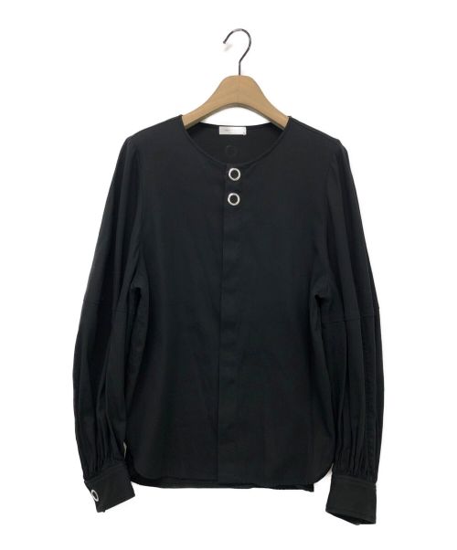 near.nippon（ニアーニッポン）near.nippon (ニアーニッポン) ノーカラーシャツ ブラック サイズ:Mの古着・服飾アイテム