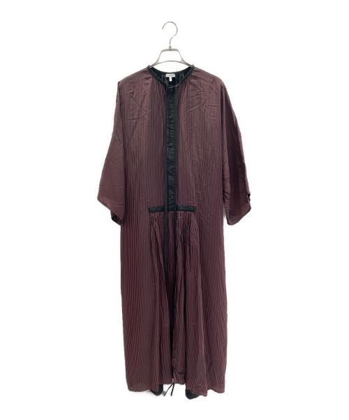 LOEWE（ロエベ）LOEWE (ロエベ) ストライプシャツワンピース ボルドー サイズ:34の古着・服飾アイテム