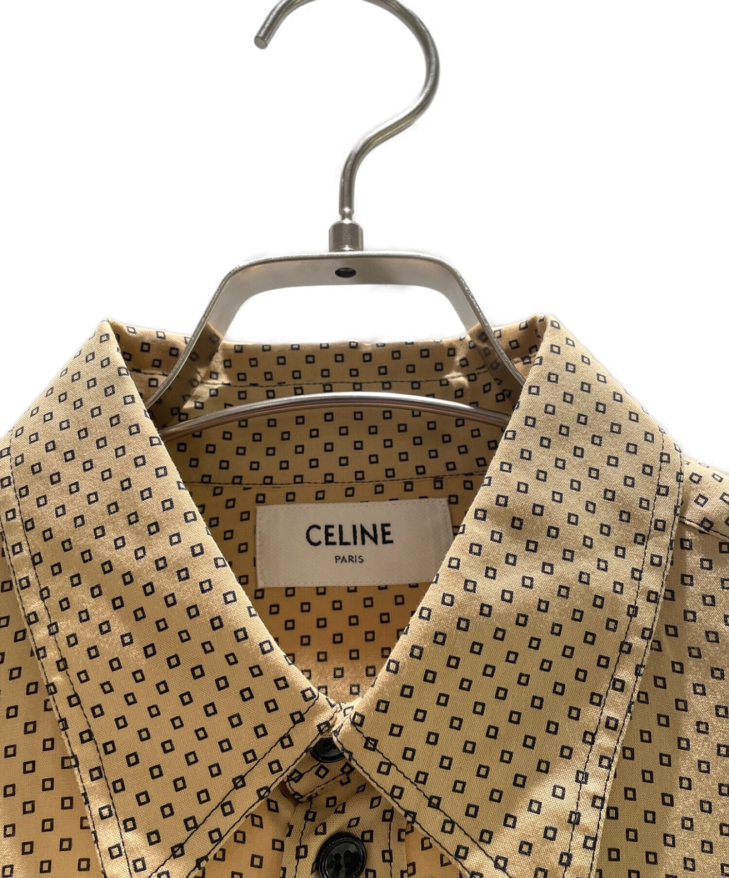 CELINE (セリーヌ) レーヨンドットシャツ ベージュ サイズ:38