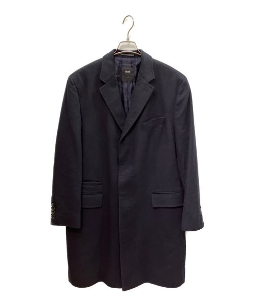 HUGO BOSS（ヒューゴ ボス）HUGO BOSS (ヒューゴ ボス) カシミヤチェスターコート ネイビー サイズ:SIZE 54の古着・服飾アイテム
