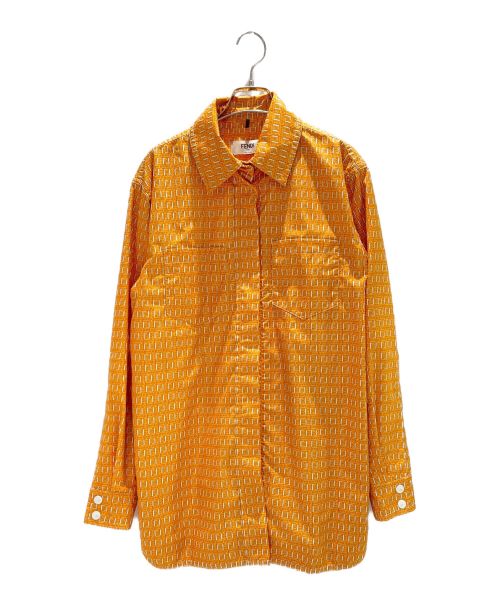 FENDI（フェンディ）FENDI (フェンディ) Fロゴ総柄ナイロンジャケット オレンジ サイズ:42の古着・服飾アイテム