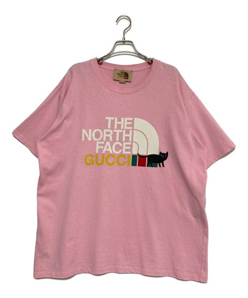 GUCCI（グッチ）GUCCI (グッチ) THE NORTH FACE (ザ ノース フェイス) プリントTシャツ ピンク サイズ:XLの古着・服飾アイテム