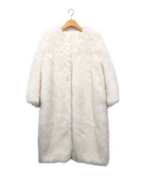 YOKO CHAN（ヨーコチャン）YOKO CHAN (ヨーコチャン) エコファーコート ホワイト サイズ:38の古着・服飾アイテム
