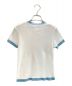 CHANEL (シャネル) ココマークリンガーニットTシャツ ホワイト×スカイブルー サイズ:40：89800円